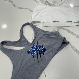 Gray Logo Sports Bra & White Sports Bra